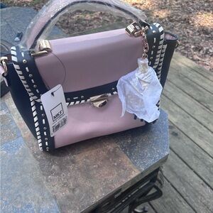 Pink and Gray Shoulder Bag with Chain Strap